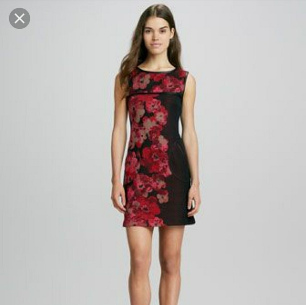 Yoana Baraschi DESIGNER Black & Red Floral NYC Dress USA Lady's Small